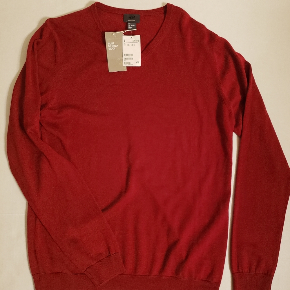 4/$25🌻H&M Merino wool red sweater size L